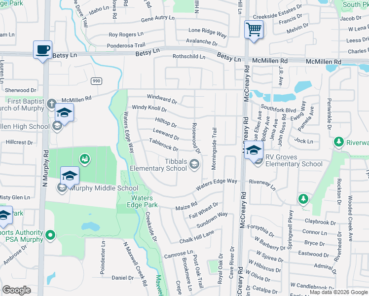 map of restaurants, bars, coffee shops, grocery stores, and more near 505 Tablerock Drive in Murphy
