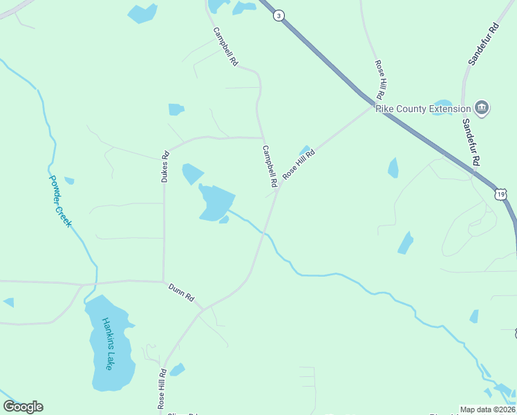 map of restaurants, bars, coffee shops, grocery stores, and more near 998 Campbell Road in Meansville