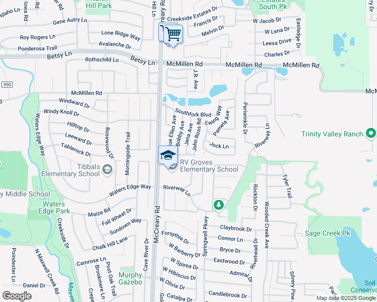 map of restaurants, bars, coffee shops, grocery stores, and more near 271 Jena Avenue in Wylie