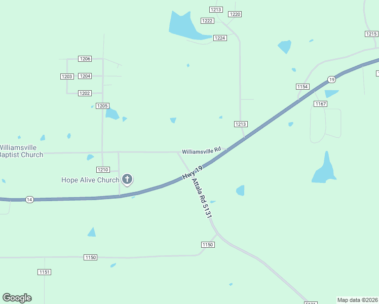map of restaurants, bars, coffee shops, grocery stores, and more near 10766 Attala Road 5131 in Kosciusko