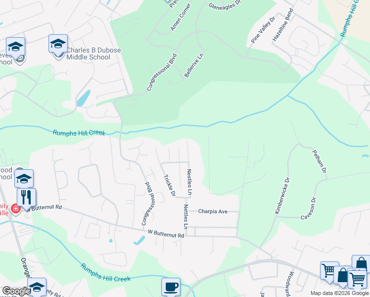 map of restaurants, bars, coffee shops, grocery stores, and more near 243 Trickle Drive in Summerville