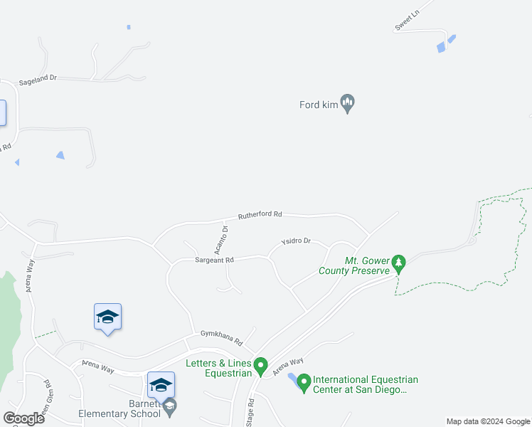 map of restaurants, bars, coffee shops, grocery stores, and more near 24369 Rutherford Road in Ramona