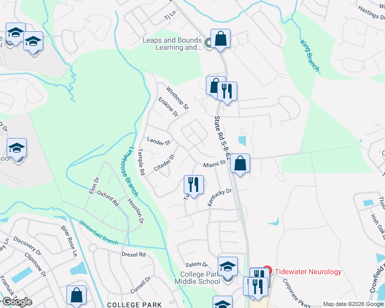 map of restaurants, bars, coffee shops, grocery stores, and more near 300 Miami Street in Ladson