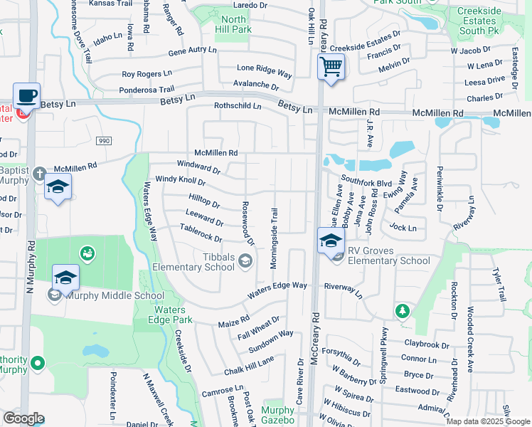 map of restaurants, bars, coffee shops, grocery stores, and more near 607 Hilltop Drive in Murphy