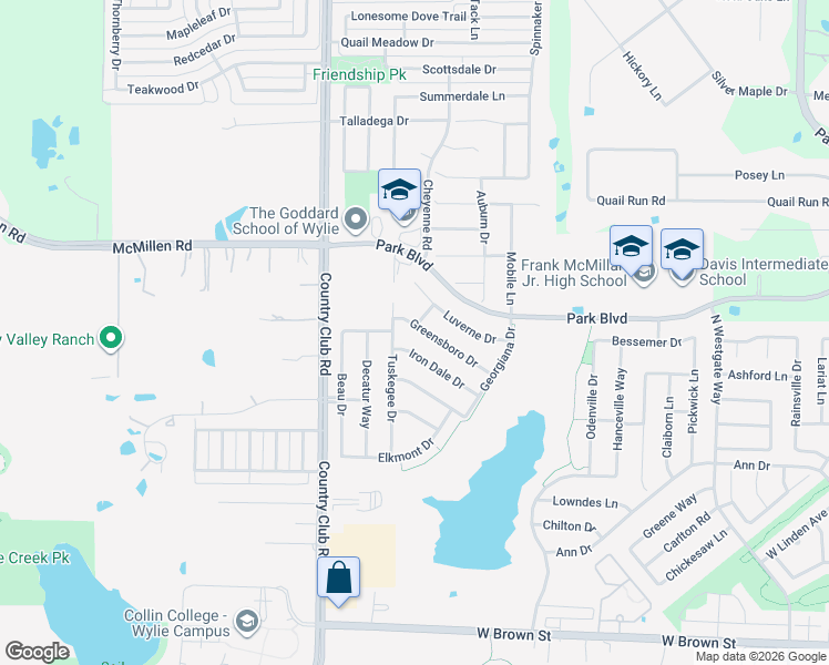 map of restaurants, bars, coffee shops, grocery stores, and more near 1325 Greensboro Drive in Wylie