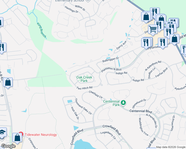 map of restaurants, bars, coffee shops, grocery stores, and more near 250 Persimmon Circle in Goose Creek