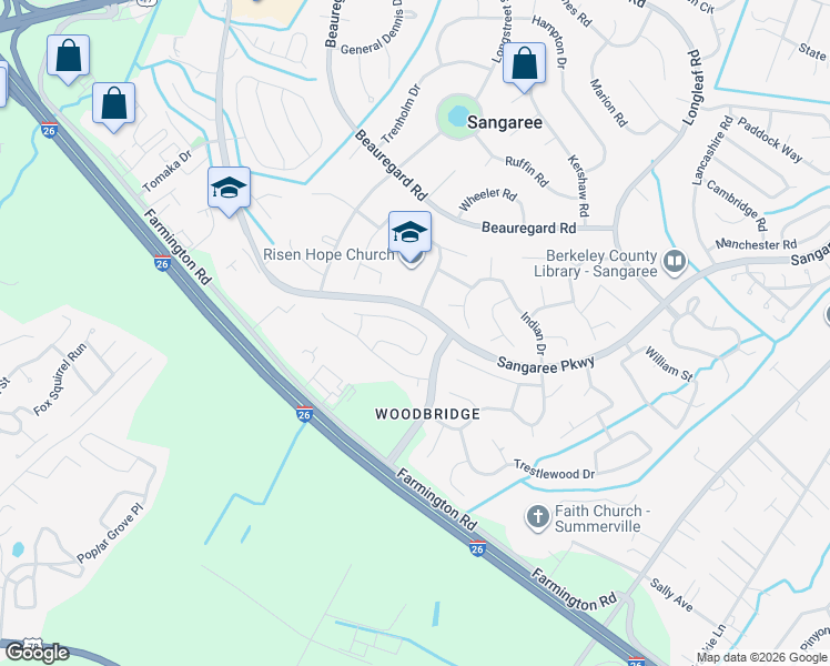 map of restaurants, bars, coffee shops, grocery stores, and more near 330 Courtney Round in Summerville