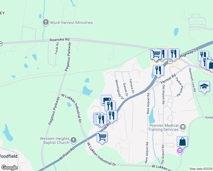 map of restaurants, bars, coffee shops, grocery stores, and more near 141 Avery Drive in LaGrange