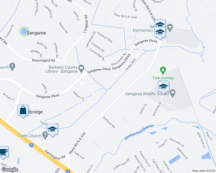 map of restaurants, bars, coffee shops, grocery stores, and more near 108 Trellis Court in Summerville