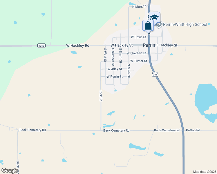 map of restaurants, bars, coffee shops, grocery stores, and more near 527 South West Street in Perrin