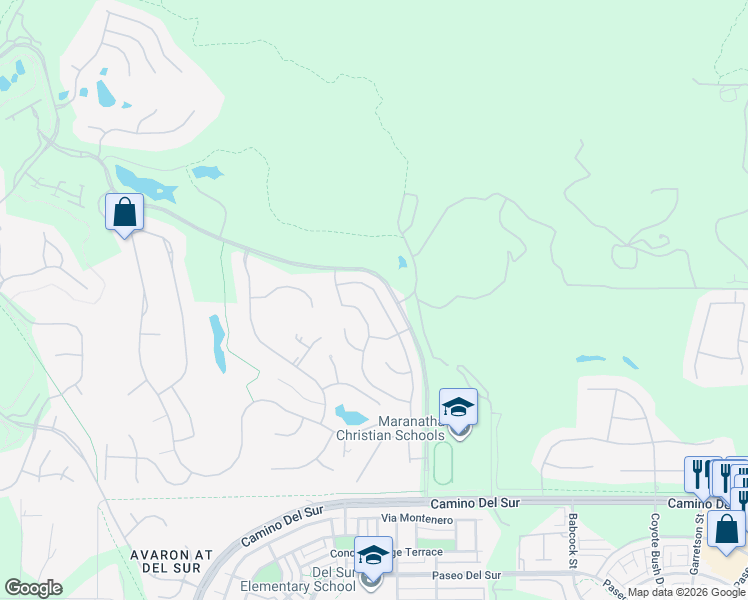 map of restaurants, bars, coffee shops, grocery stores, and more near 8647 Herrington Way in San Diego