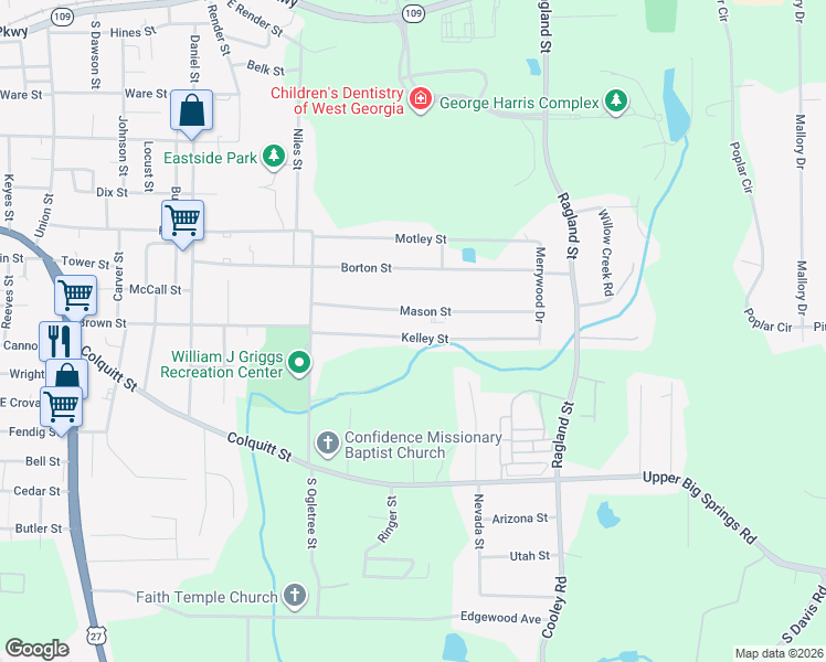 map of restaurants, bars, coffee shops, grocery stores, and more near 940 Kelley Street in LaGrange