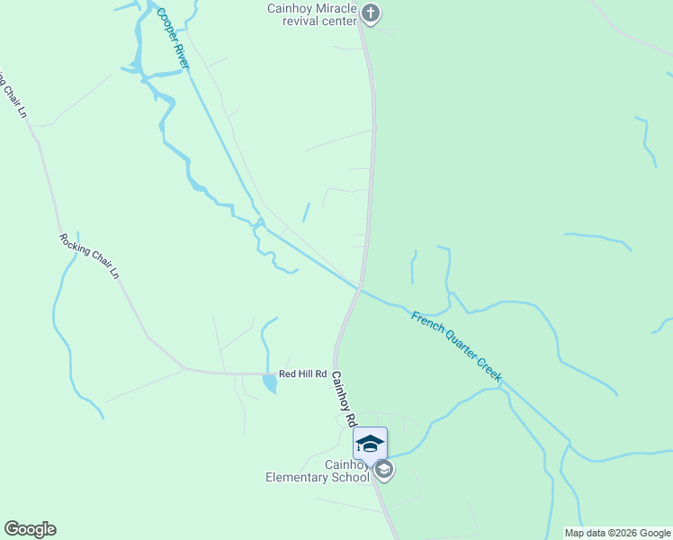 map of restaurants, bars, coffee shops, grocery stores, and more near 1010 French Quarter Creek Road in Huger