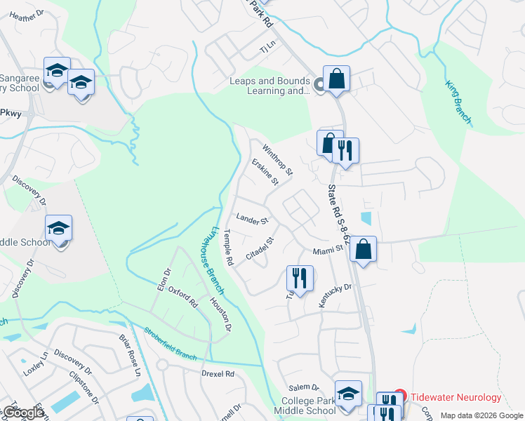map of restaurants, bars, coffee shops, grocery stores, and more near 409 Miami Street in Ladson