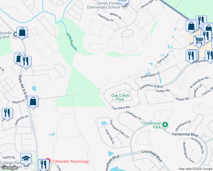 map of restaurants, bars, coffee shops, grocery stores, and more near 209 Darcy Avenue in Goose Creek