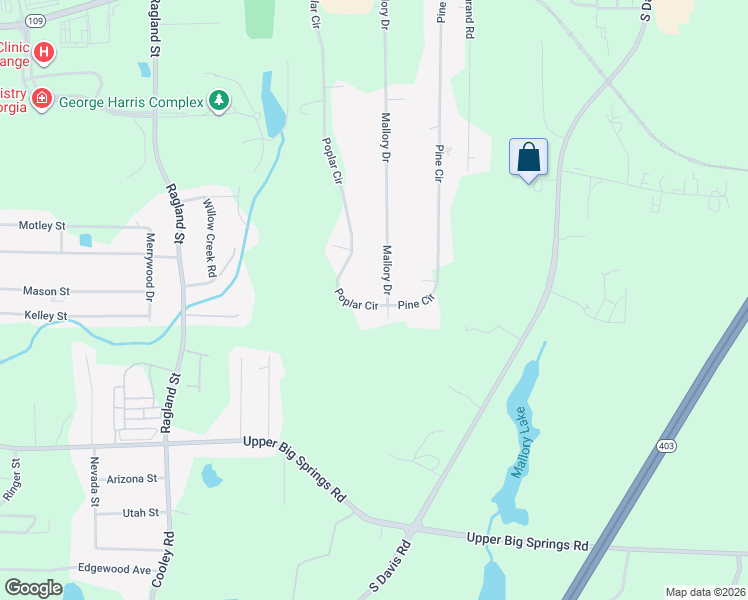map of restaurants, bars, coffee shops, grocery stores, and more near 176 Mallory Drive in LaGrange