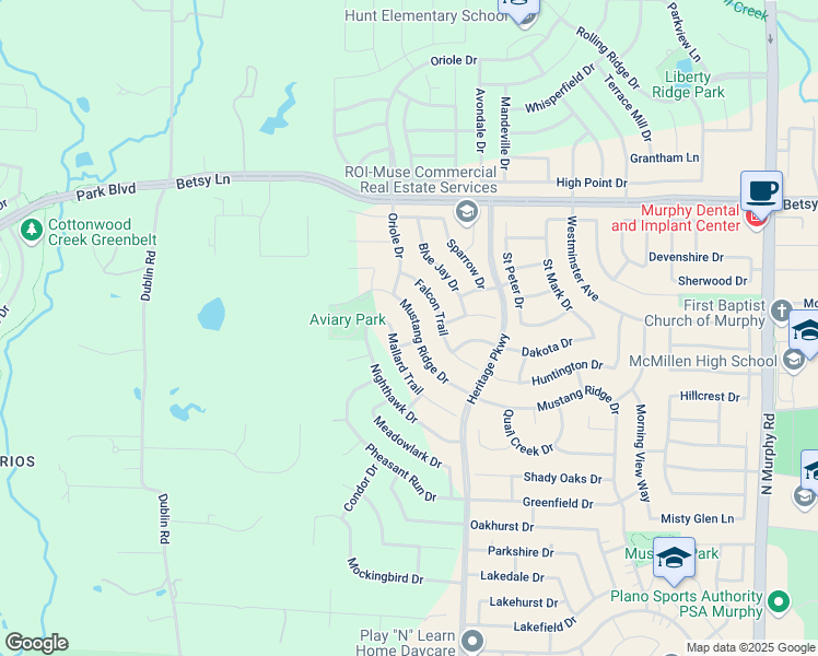 map of restaurants, bars, coffee shops, grocery stores, and more near 907 Mustang Ridge Drive in Murphy