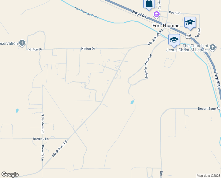 map of restaurants, bars, coffee shops, grocery stores, and more near Black Rock Road in Pima