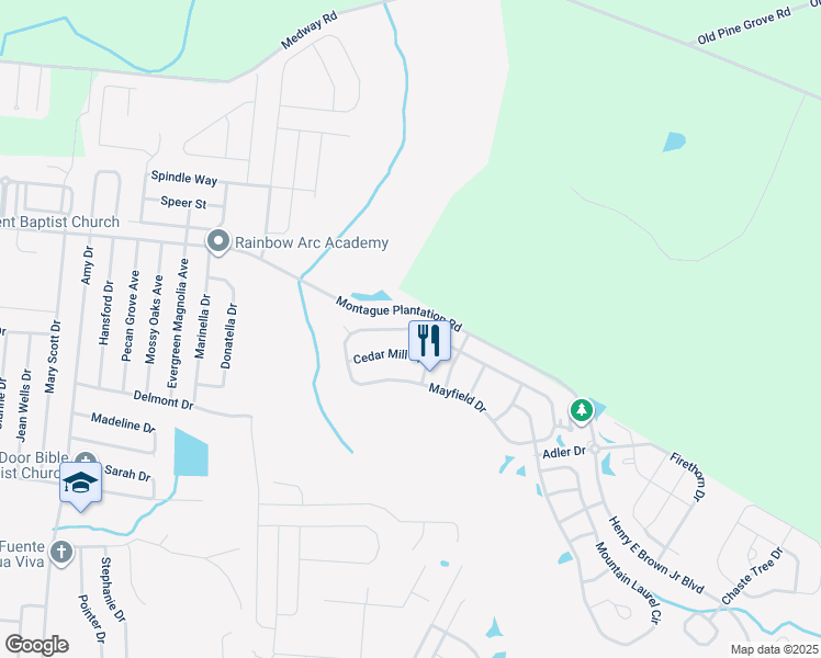 map of restaurants, bars, coffee shops, grocery stores, and more near 274 Mayfield Dr in Goose Creek