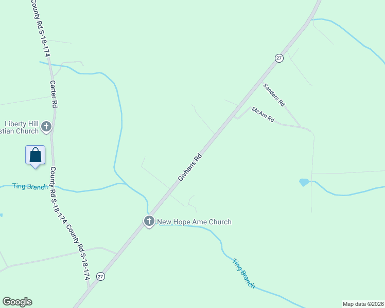 map of restaurants, bars, coffee shops, grocery stores, and more near 1337 Givhans Road in Ridgeville