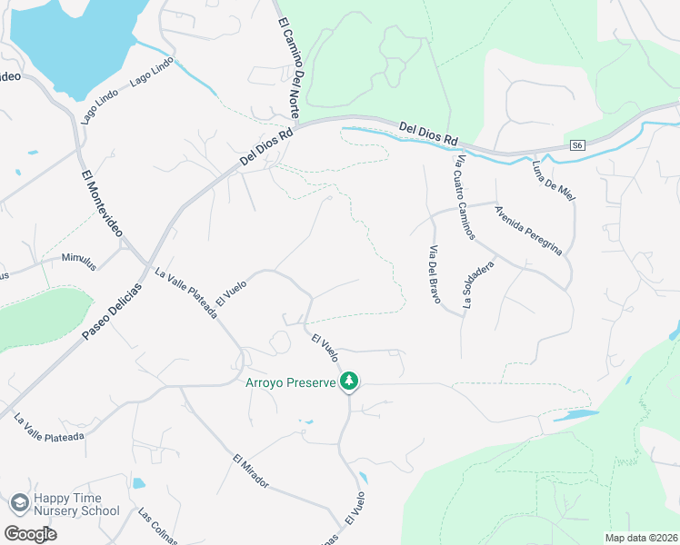 map of restaurants, bars, coffee shops, grocery stores, and more near 7042 El Vuelo Del Este in Rancho Santa Fe