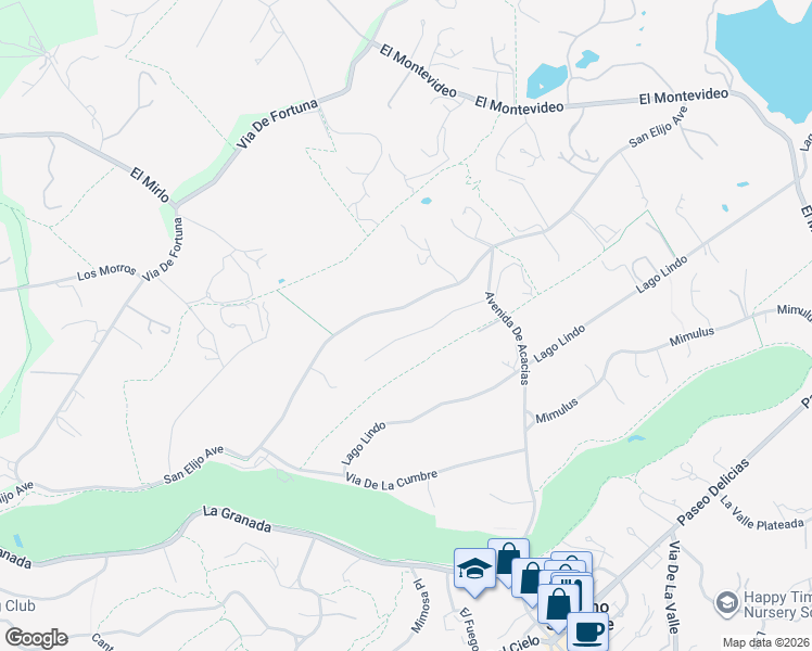 map of restaurants, bars, coffee shops, grocery stores, and more near 5762 Loma Verde Drive in Rancho Santa Fe