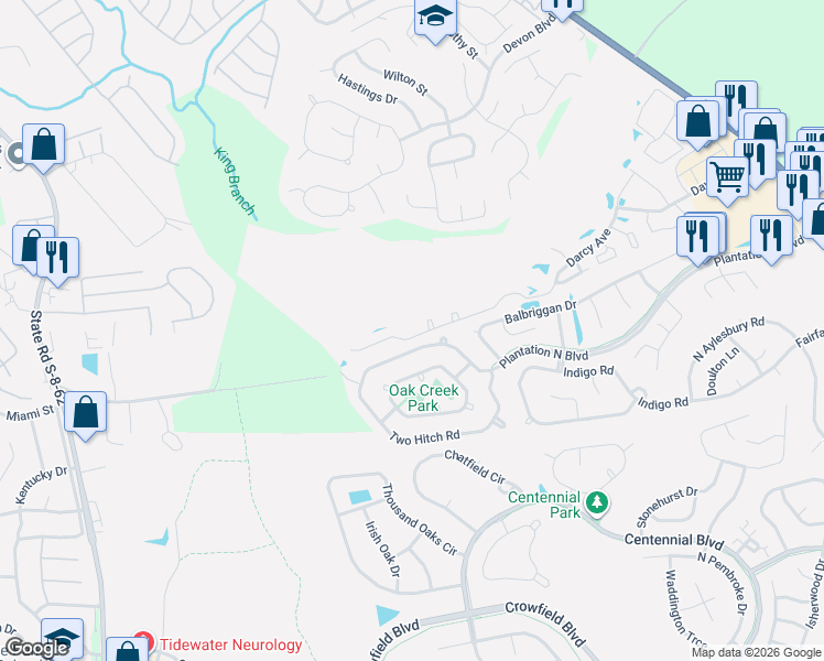 map of restaurants, bars, coffee shops, grocery stores, and more near 199 Darcy Avenue in Goose Creek
