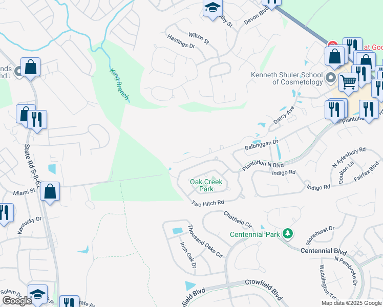 map of restaurants, bars, coffee shops, grocery stores, and more near 209 Darcy Avenue in Goose Creek