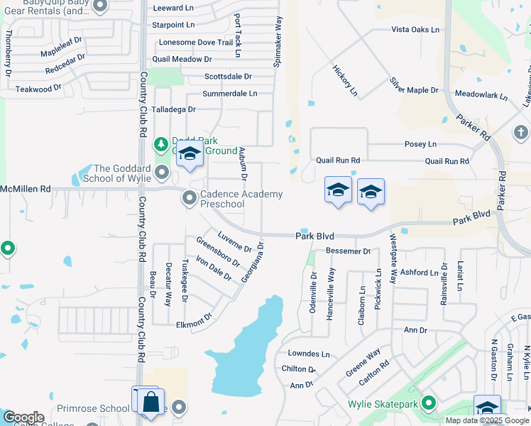 map of restaurants, bars, coffee shops, grocery stores, and more near 1209 Mobile Lane in Wylie