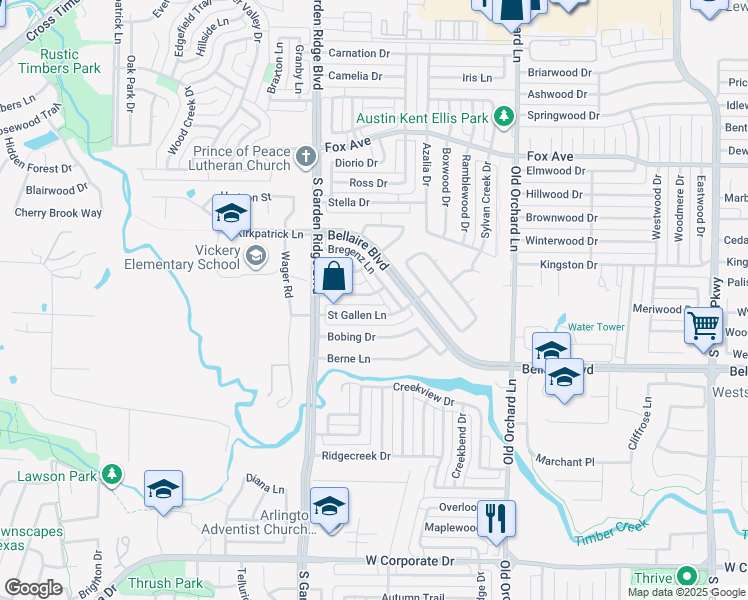 map of restaurants, bars, coffee shops, grocery stores, and more near 1440 Altstatten Lane in Lewisville