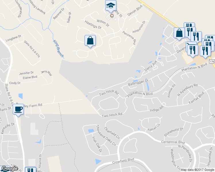 map of restaurants, bars, coffee shops, grocery stores, and more near 199 Darcy Avenue in Goose Creek