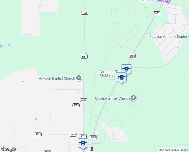 map of restaurants, bars, coffee shops, grocery stores, and more near 106 Savanna Drive in Rhome