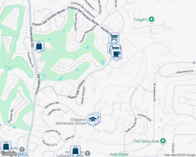 map of restaurants, bars, coffee shops, grocery stores, and more near 17477 Plaza Otonal in San Diego