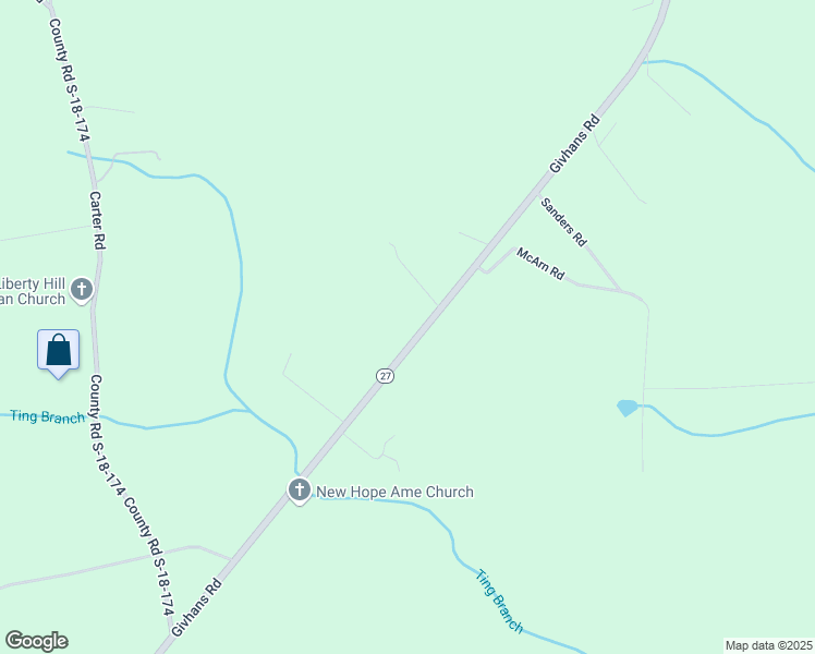 map of restaurants, bars, coffee shops, grocery stores, and more near 1337 Givhans Road in Ridgeville