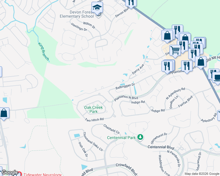 map of restaurants, bars, coffee shops, grocery stores, and more near 113 Balbriggan Drive in Goose Creek