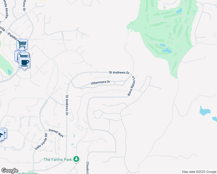 map of restaurants, bars, coffee shops, grocery stores, and more near 17819 Valle De Lobo Drive in Poway