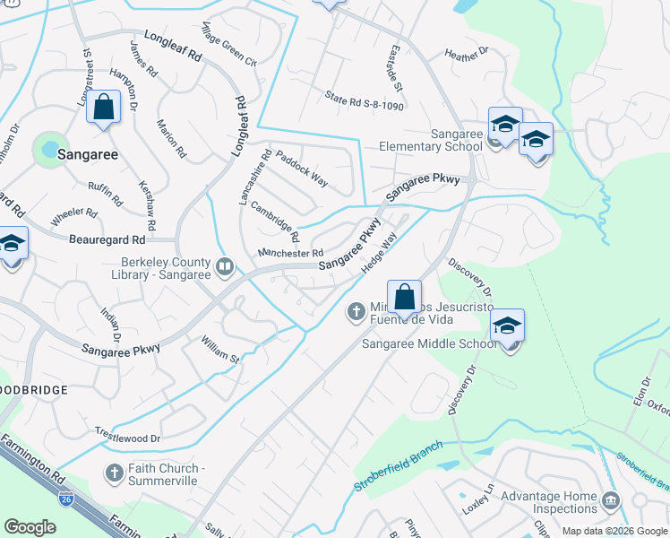 map of restaurants, bars, coffee shops, grocery stores, and more near 403 Hedge Way in Summerville