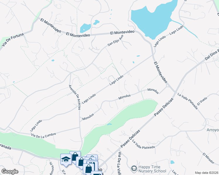 map of restaurants, bars, coffee shops, grocery stores, and more near 6141 Lago Lindo in Rancho Santa Fe