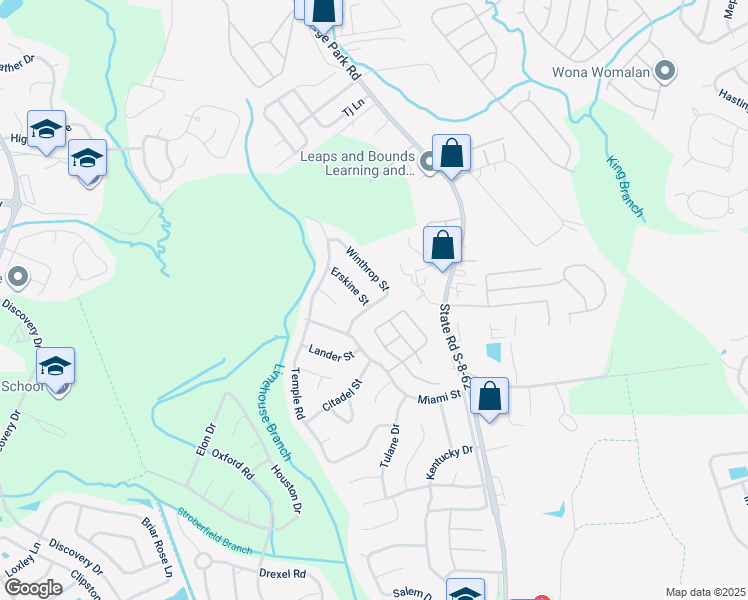 map of restaurants, bars, coffee shops, grocery stores, and more near 821 Winthrop Street in Ladson