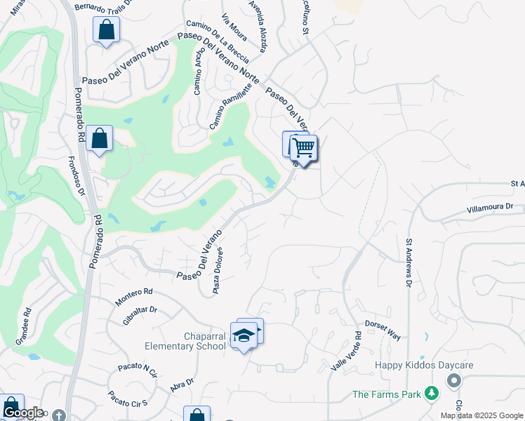 map of restaurants, bars, coffee shops, grocery stores, and more near 13006 Paseo Del Verano in San Diego