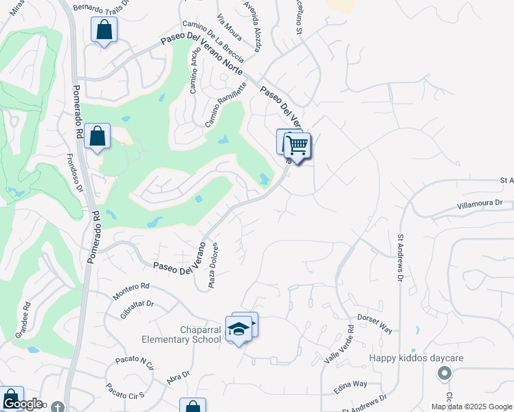 map of restaurants, bars, coffee shops, grocery stores, and more near 13039 Caminito Vilos in San Diego