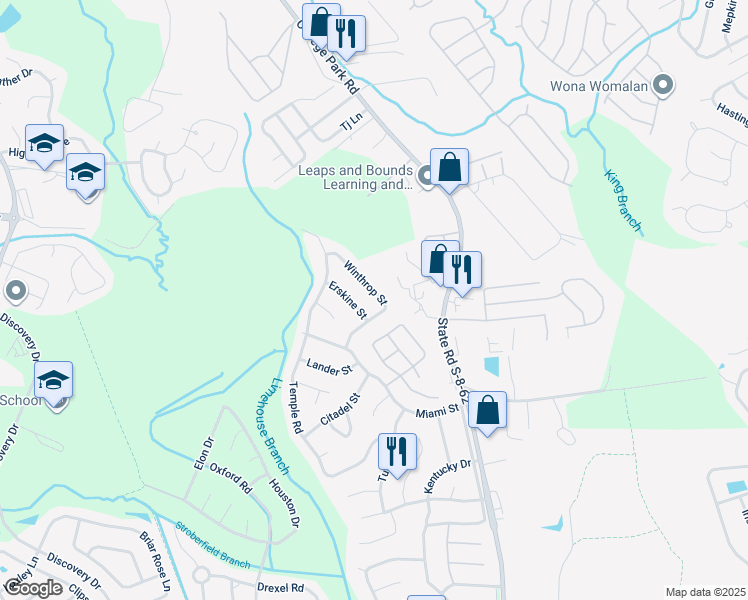 map of restaurants, bars, coffee shops, grocery stores, and more near 821 Winthrop Street in Ladson