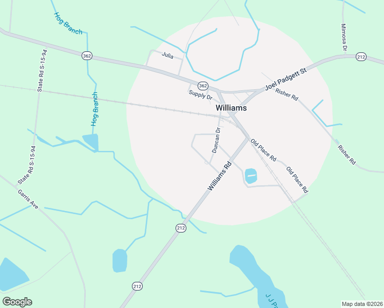 map of restaurants, bars, coffee shops, grocery stores, and more near 169 Rutledge Street in Williams