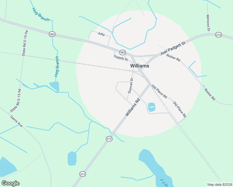 map of restaurants, bars, coffee shops, grocery stores, and more near 169 Rutledge Street in Williams