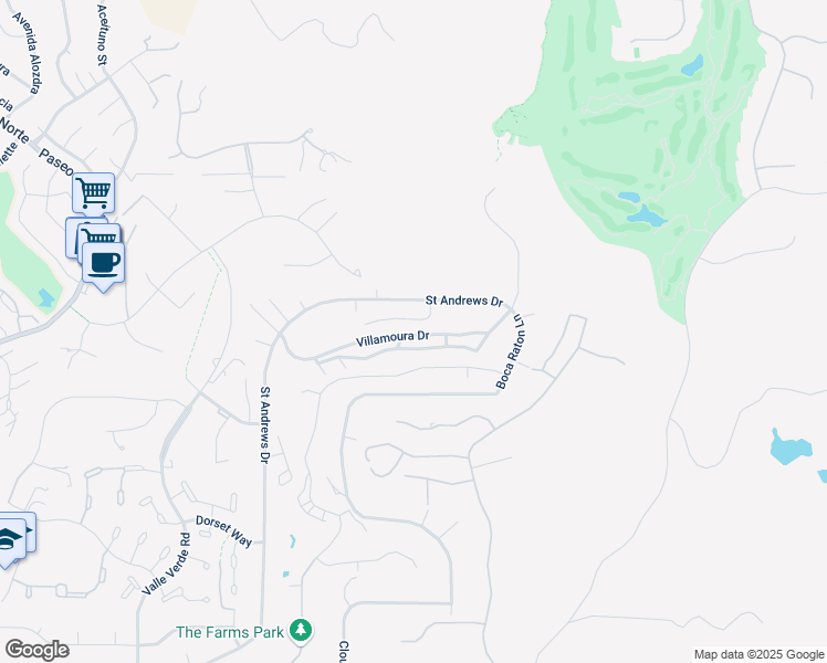 map of restaurants, bars, coffee shops, grocery stores, and more near 17806 Villamoura Drive in Poway
