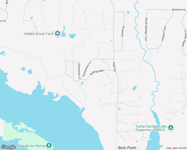 map of restaurants, bars, coffee shops, grocery stores, and more near 3337 Rolling Hills in Flower Mound
