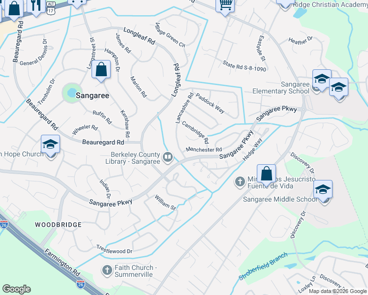 map of restaurants, bars, coffee shops, grocery stores, and more near 153 Manchester Road in Summerville