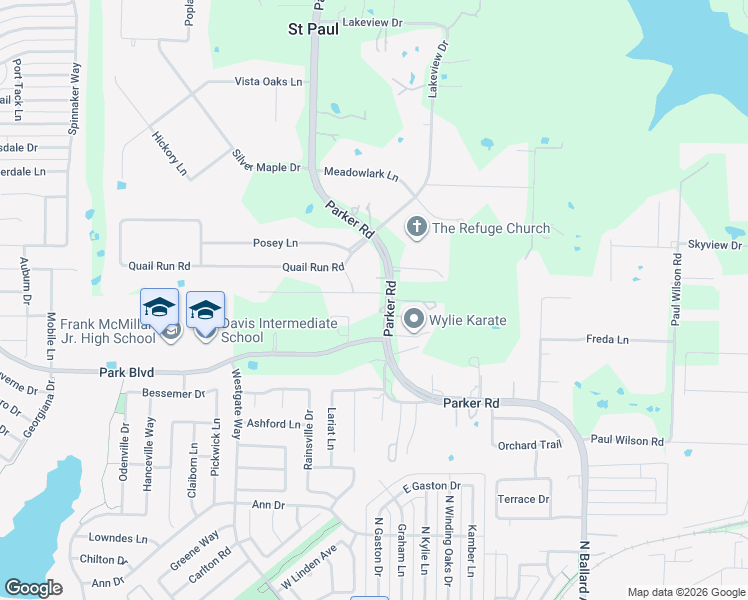 map of restaurants, bars, coffee shops, grocery stores, and more near 1319 Parker Road in Saint Paul