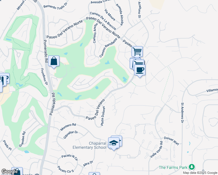 map of restaurants, bars, coffee shops, grocery stores, and more near 17539 Plaza Otonal in San Diego