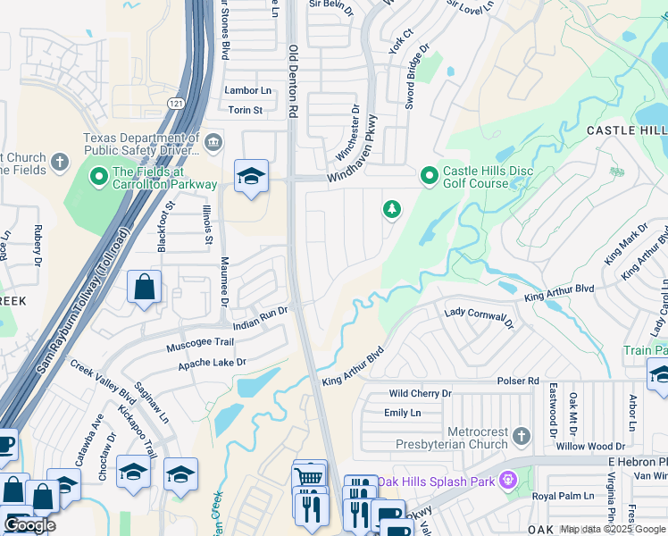 map of restaurants, bars, coffee shops, grocery stores, and more near 4404 La Roche Avenue in Carrollton